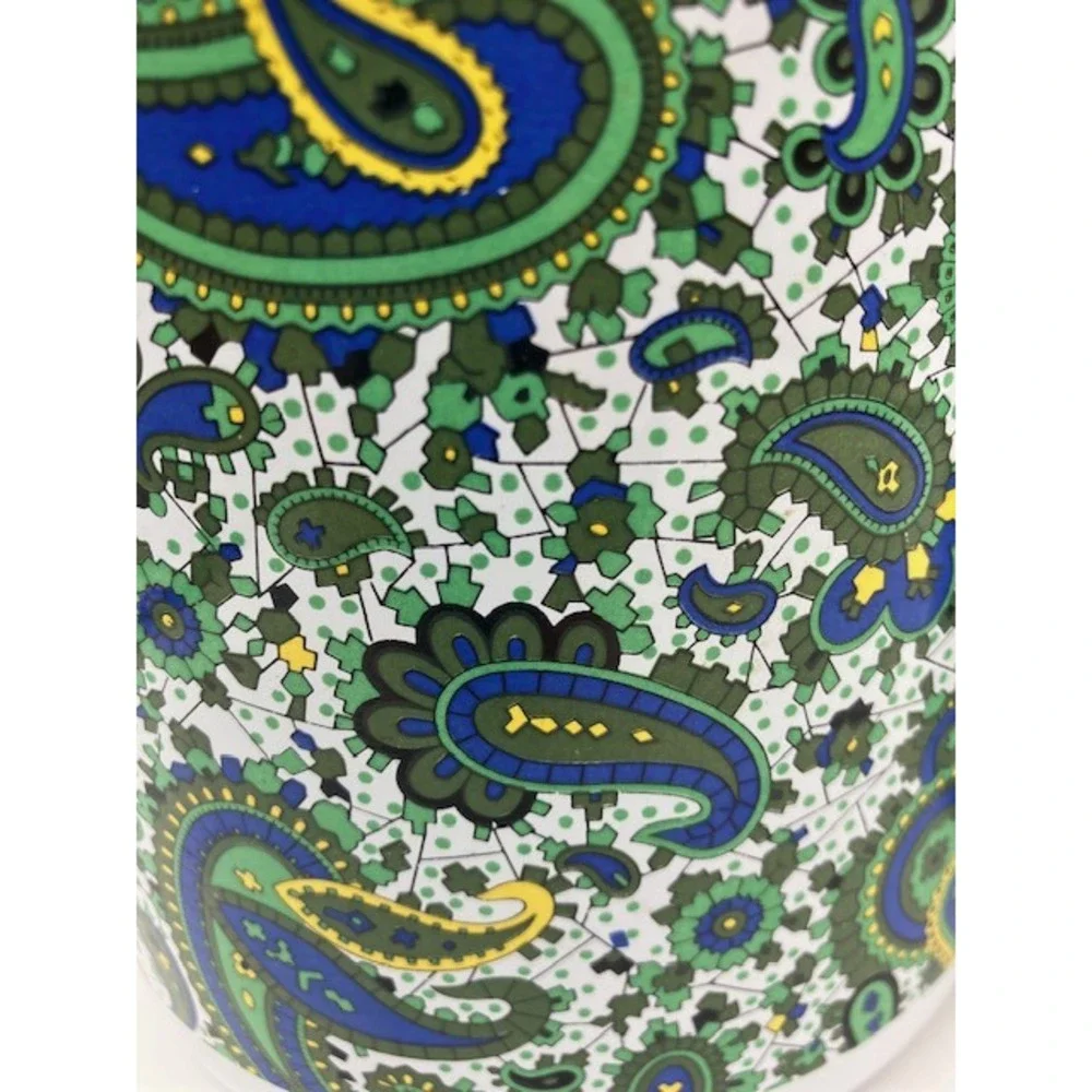 Enamelware Kitchen Canister Set, Paisley,‎ White/Green, 2 Piece 5.75